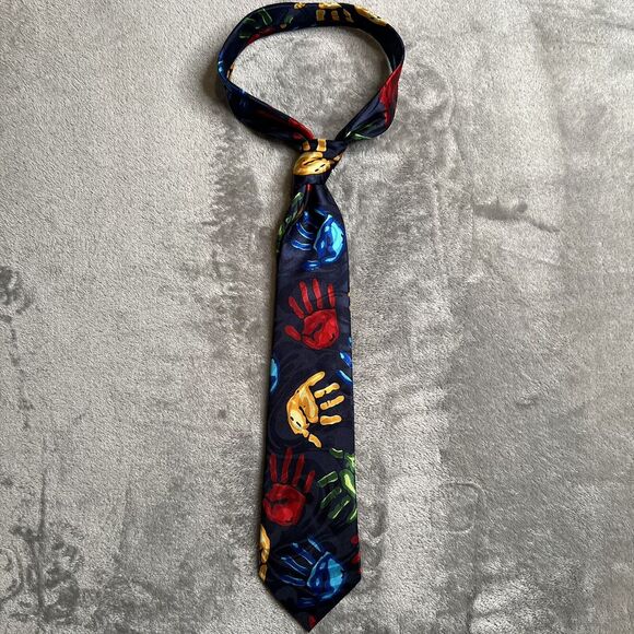 Steven Harris Tie 58 Inches Blue Handmade Polyester Kids Teacher - Picture 2 of 7